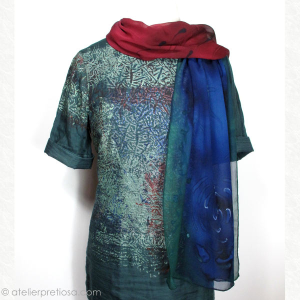 Sjaal rood-blauw 11