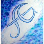 23-11-15 Sjaal met monogram blauw (1)