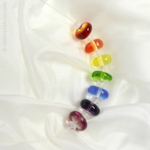Ketting met handgemaakte glazen kralen regenboog - Afbeelding 5