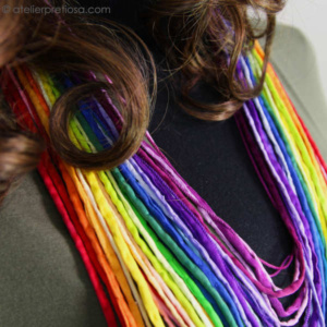 Ketting van zijden koorden regenboog - Afbeelding 3