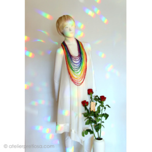 Ketting van zijden koorden regenboog - Afbeelding 2
