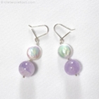 Oorbellen met amethyst en parels 1