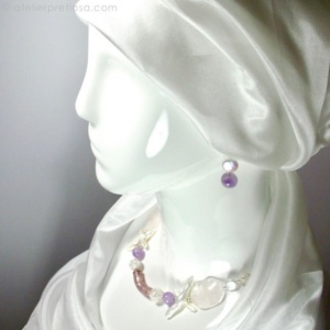 Setje van amethyst en parels - Afbeelding 2