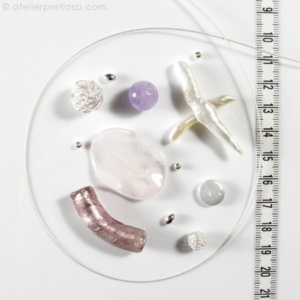 Ketting met amethyst en parels (2)