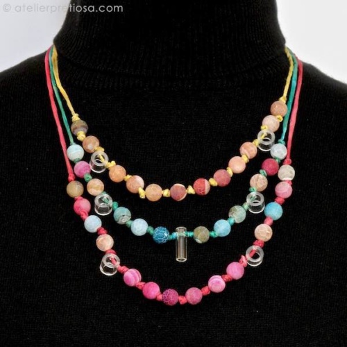 Ketting met gemengde kralen