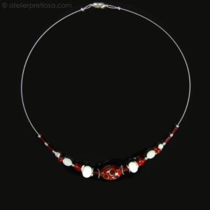 Ketting met rood-wit glas - Afbeelding 5