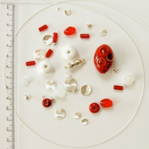 Ketting met rood-wit glas - Afbeelding 6