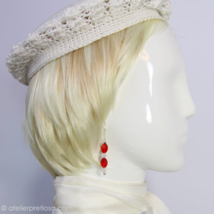 Oorbellen in rood en zilver - Afbeelding 7