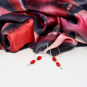Oorbellen in rood en zilver - Afbeelding 5