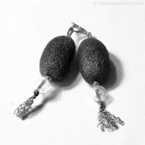 Oorbellen met cocons zwart - Afbeelding 3