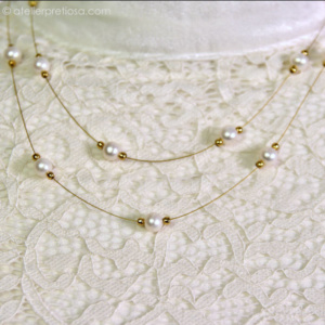 Bruidsschat (set verguld met witte parels) - Afbeelding 4