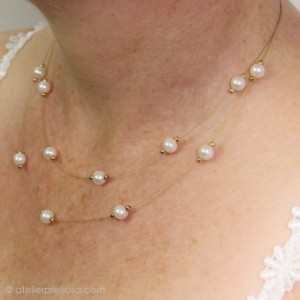 Bruidsschat (set verguld met witte parels) - Afbeelding 5