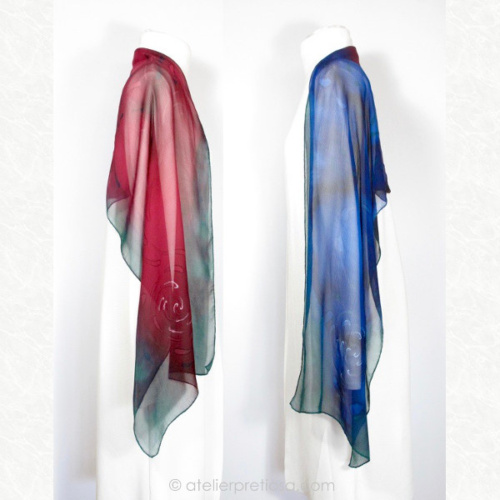 Sjaal rood-blauw