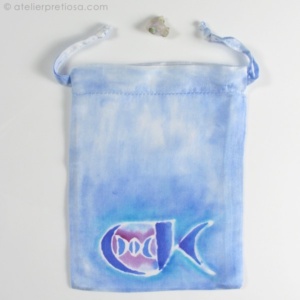 Zijden tasje met monogram - Afbeelding 2