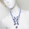 Ketting met lapis lazuli en zijde (8)