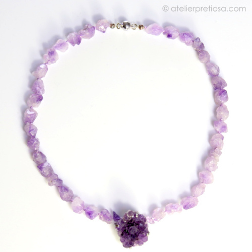 Ketting van ruwe amethyst